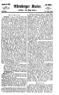 Nürnberger Kurier (Nürnberger Friedens- und Kriegs-Kurier) Sonntag 28. Juli 1861