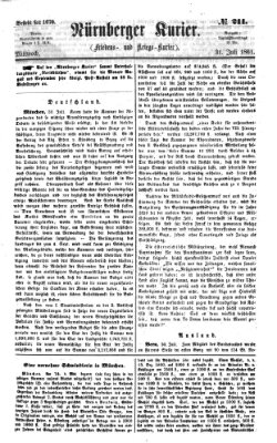 Nürnberger Kurier (Nürnberger Friedens- und Kriegs-Kurier) Mittwoch 31. Juli 1861