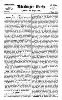 Nürnberger Kurier (Nürnberger Friedens- und Kriegs-Kurier) Sonntag 4. August 1861