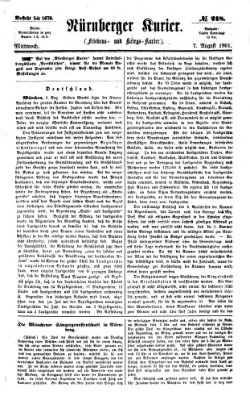 Nürnberger Kurier (Nürnberger Friedens- und Kriegs-Kurier) Mittwoch 7. August 1861