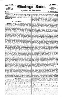 Nürnberger Kurier (Nürnberger Friedens- und Kriegs-Kurier) Montag 19. August 1861