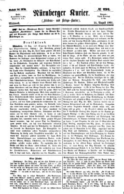 Nürnberger Kurier (Nürnberger Friedens- und Kriegs-Kurier) Mittwoch 21. August 1861
