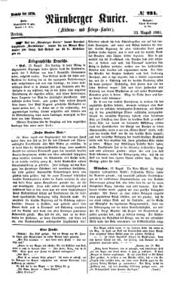 Nürnberger Kurier (Nürnberger Friedens- und Kriegs-Kurier) Freitag 23. August 1861