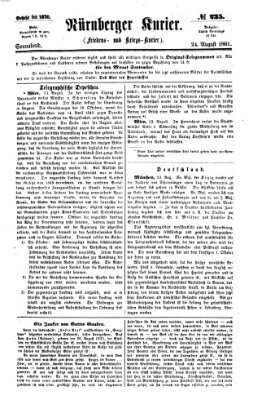 Nürnberger Kurier (Nürnberger Friedens- und Kriegs-Kurier) Samstag 24. August 1861