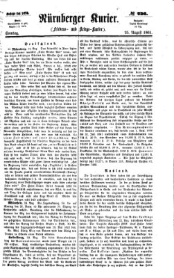 Nürnberger Kurier (Nürnberger Friedens- und Kriegs-Kurier) Sonntag 25. August 1861