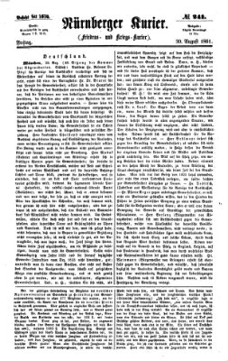 Nürnberger Kurier (Nürnberger Friedens- und Kriegs-Kurier) Freitag 30. August 1861