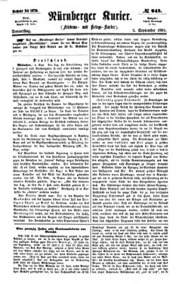 Nürnberger Kurier (Nürnberger Friedens- und Kriegs-Kurier) Donnerstag 5. September 1861