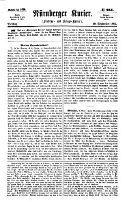 Nürnberger Kurier (Nürnberger Friedens- und Kriegs-Kurier) Dienstag 10. September 1861