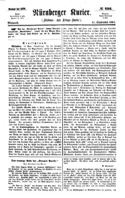 Nürnberger Kurier (Nürnberger Friedens- und Kriegs-Kurier) Mittwoch 11. September 1861