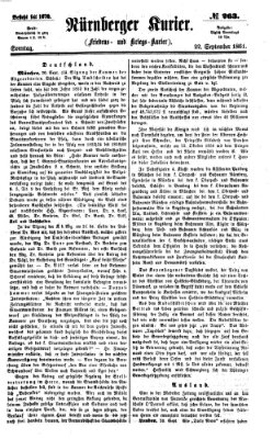 Nürnberger Kurier (Nürnberger Friedens- und Kriegs-Kurier) Sonntag 22. September 1861