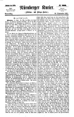 Nürnberger Kurier (Nürnberger Friedens- und Kriegs-Kurier) Donnerstag 26. September 1861