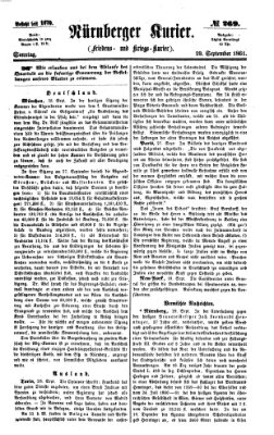 Nürnberger Kurier (Nürnberger Friedens- und Kriegs-Kurier) Sonntag 29. September 1861