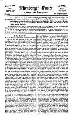 Nürnberger Kurier (Nürnberger Friedens- und Kriegs-Kurier) Montag 30. September 1861