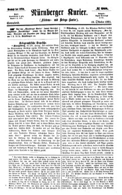 Nürnberger Kurier (Nürnberger Friedens- und Kriegs-Kurier) Samstag 19. Oktober 1861