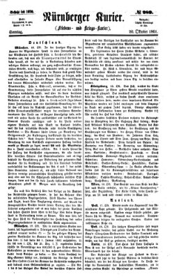 Nürnberger Kurier (Nürnberger Friedens- und Kriegs-Kurier) Sonntag 20. Oktober 1861