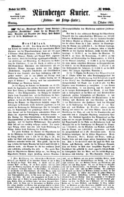 Nürnberger Kurier (Nürnberger Friedens- und Kriegs-Kurier) Montag 21. Oktober 1861