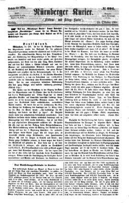 Nürnberger Kurier (Nürnberger Friedens- und Kriegs-Kurier) Freitag 25. Oktober 1861