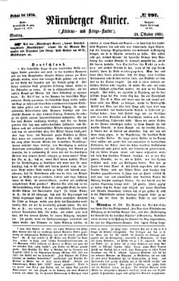 Nürnberger Kurier (Nürnberger Friedens- und Kriegs-Kurier) Montag 28. Oktober 1861