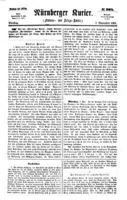 Nürnberger Kurier (Nürnberger Friedens- und Kriegs-Kurier) Dienstag 5. November 1861