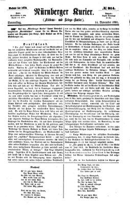 Nürnberger Kurier (Nürnberger Friedens- und Kriegs-Kurier) Donnerstag 14. November 1861