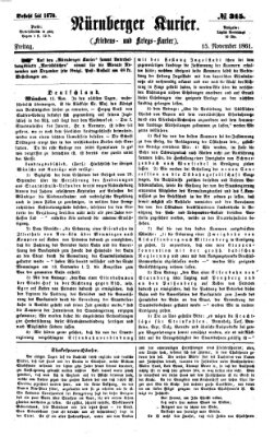 Nürnberger Kurier (Nürnberger Friedens- und Kriegs-Kurier) Freitag 15. November 1861