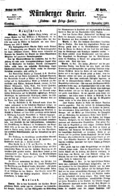 Nürnberger Kurier (Nürnberger Friedens- und Kriegs-Kurier) Sonntag 17. November 1861