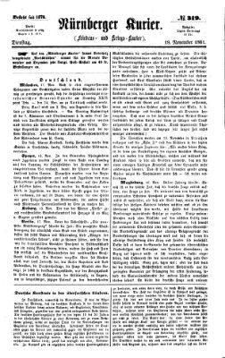 Nürnberger Kurier (Nürnberger Friedens- und Kriegs-Kurier) Dienstag 19. November 1861