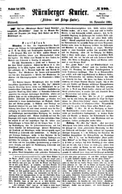 Nürnberger Kurier (Nürnberger Friedens- und Kriegs-Kurier) Mittwoch 20. November 1861