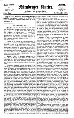 Nürnberger Kurier (Nürnberger Friedens- und Kriegs-Kurier) Donnerstag 21. November 1861