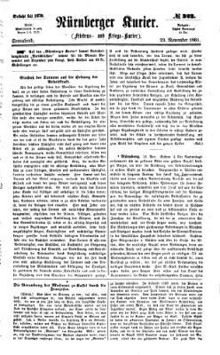 Nürnberger Kurier (Nürnberger Friedens- und Kriegs-Kurier) Samstag 23. November 1861