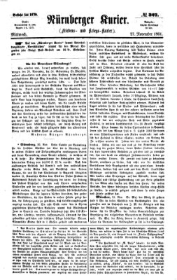 Nürnberger Kurier (Nürnberger Friedens- und Kriegs-Kurier) Mittwoch 27. November 1861