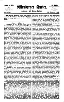 Nürnberger Kurier (Nürnberger Friedens- und Kriegs-Kurier) Donnerstag 28. November 1861