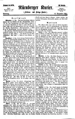 Nürnberger Kurier (Nürnberger Friedens- und Kriegs-Kurier) Sonntag 15. Dezember 1861