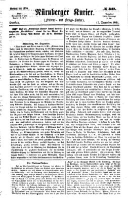 Nürnberger Kurier (Nürnberger Friedens- und Kriegs-Kurier) Dienstag 17. Dezember 1861