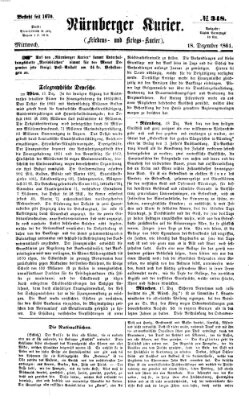 Nürnberger Kurier (Nürnberger Friedens- und Kriegs-Kurier) Mittwoch 18. Dezember 1861