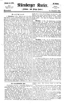 Nürnberger Kurier (Nürnberger Friedens- und Kriegs-Kurier) Samstag 21. Dezember 1861