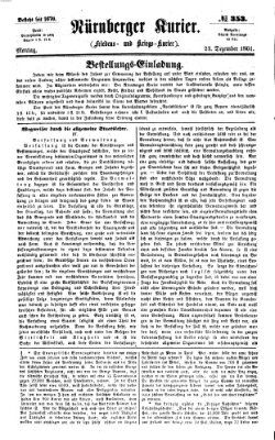 Nürnberger Kurier (Nürnberger Friedens- und Kriegs-Kurier) Montag 23. Dezember 1861