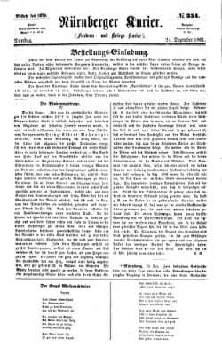 Nürnberger Kurier (Nürnberger Friedens- und Kriegs-Kurier) Dienstag 24. Dezember 1861