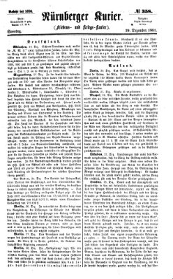 Nürnberger Kurier (Nürnberger Friedens- und Kriegs-Kurier) Sonntag 29. Dezember 1861