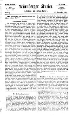 Nürnberger Kurier (Nürnberger Friedens- und Kriegs-Kurier) Montag 30. Dezember 1861