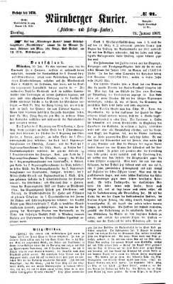 Nürnberger Kurier (Nürnberger Friedens- und Kriegs-Kurier) Dienstag 21. Januar 1862