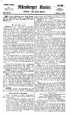 Nürnberger Kurier (Nürnberger Friedens- und Kriegs-Kurier) Samstag 1. Februar 1862