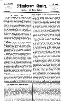 Nürnberger Kurier (Nürnberger Friedens- und Kriegs-Kurier) Samstag 15. Februar 1862