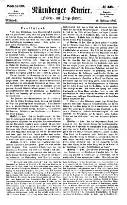 Nürnberger Kurier (Nürnberger Friedens- und Kriegs-Kurier) Mittwoch 19. Februar 1862