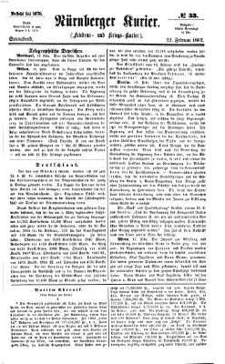 Nürnberger Kurier (Nürnberger Friedens- und Kriegs-Kurier) Samstag 22. Februar 1862