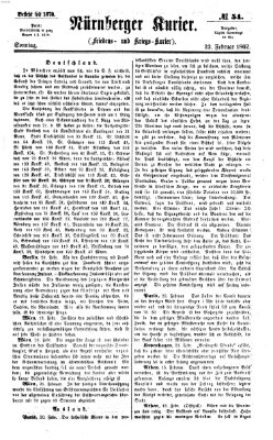 Nürnberger Kurier (Nürnberger Friedens- und Kriegs-Kurier) Sonntag 23. Februar 1862