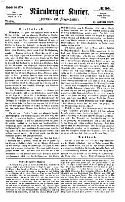 Nürnberger Kurier (Nürnberger Friedens- und Kriegs-Kurier) Dienstag 25. Februar 1862