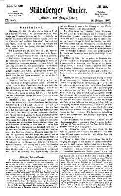 Nürnberger Kurier (Nürnberger Friedens- und Kriegs-Kurier) Mittwoch 26. Februar 1862