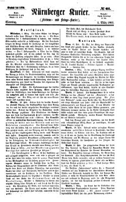 Nürnberger Kurier (Nürnberger Friedens- und Kriegs-Kurier) Sonntag 2. März 1862