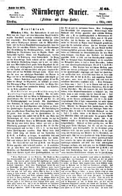 Nürnberger Kurier (Nürnberger Friedens- und Kriegs-Kurier) Dienstag 4. März 1862